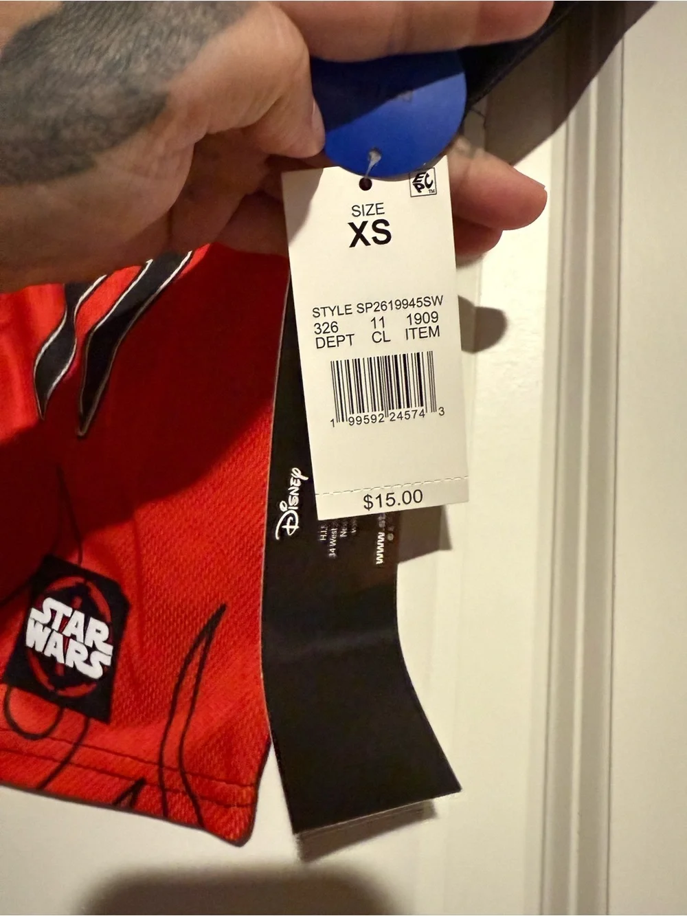 NWT Star Wars Darth Vader Youth XS baseball jersey New- black red